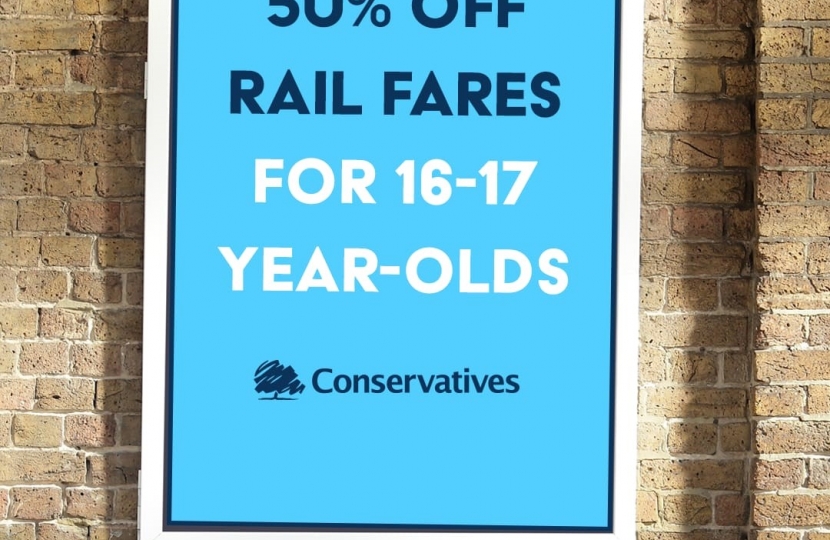 50% off rail fares for 16 & 17 year olds