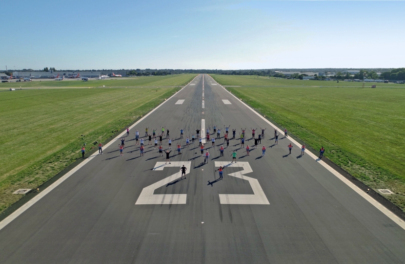 The team on the runway of London Southend Airport 
