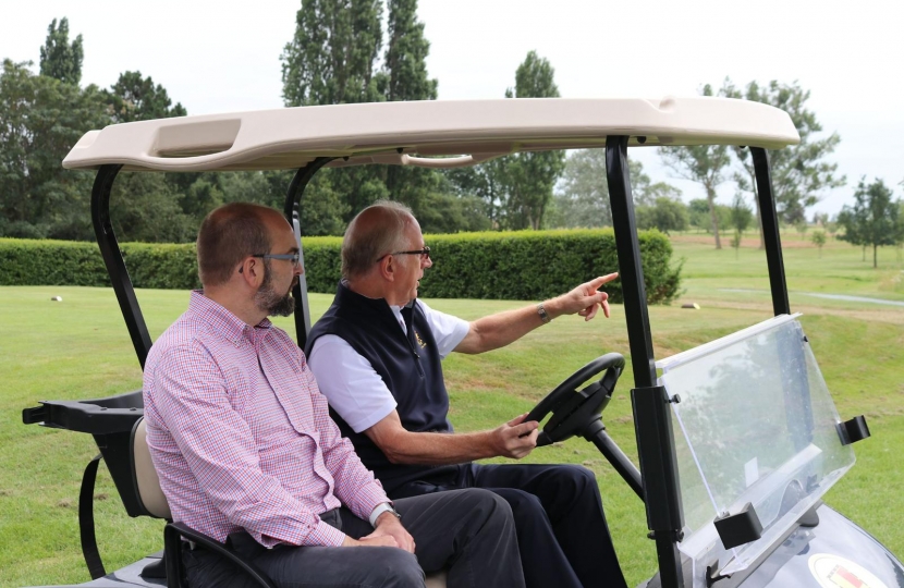 James Duddridge MP was given a tour of the course by Club Captain Neil Lupton