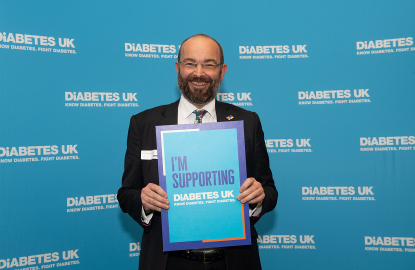 James Duddridge raising money for Diabetes UK