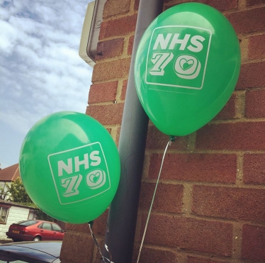 NHS 70 baloons