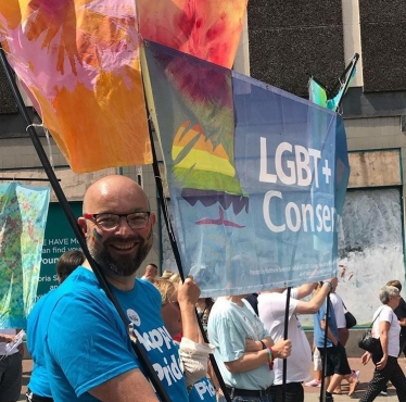 James supporting the LGBT community at Southend Pride