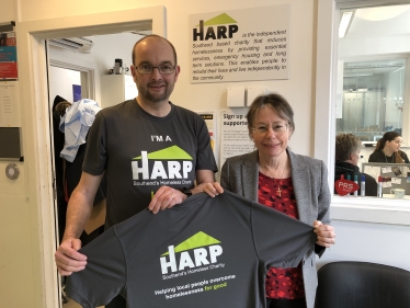 James Duddridge MP and HARP's Chief Executive Jackie Bliss during a recent visit to the charity's Bradbury Day Centre in York Road Southend 