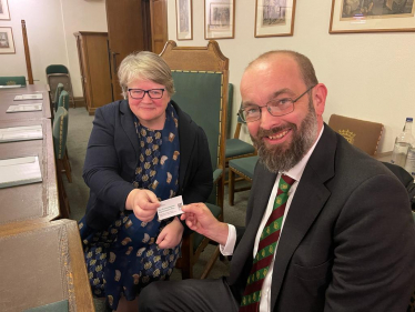 Photo of Sir James Duddridge KCMG MP with the Secretary of State for Environment, Food and Rural Affairs, the Rt. Hon. Thérèse Coffey MP.